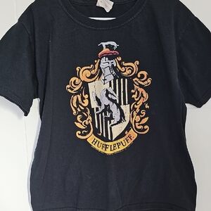 Black Harry Potter Hufflepuff Kids T-Shirt Sz M